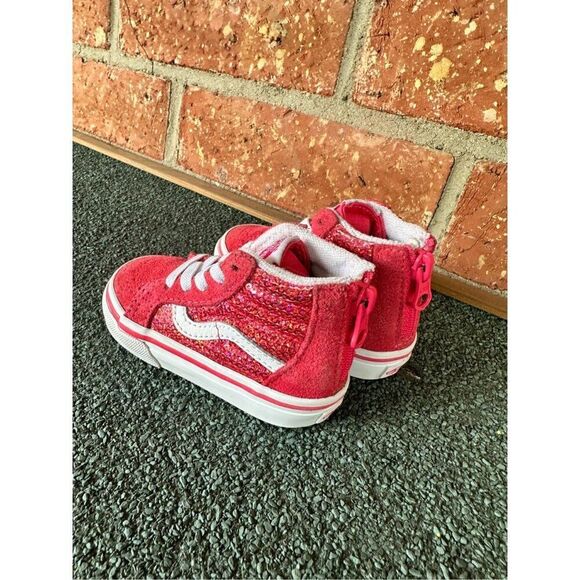 Vans Toddler Infant Baby  High Top SK8-Hi Micro Sequins Zip Shoes Size 4.5 - Picture 13 of 15